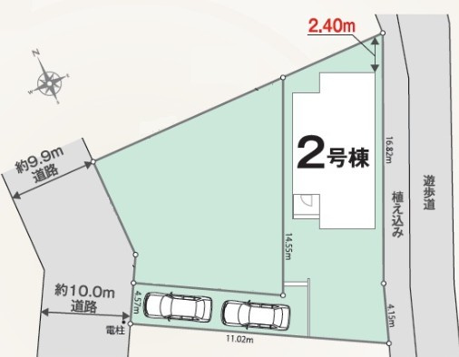 所沢市下安松全2棟　新築戸建　リナージュの区画図