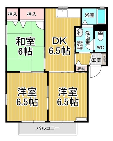 【間取り】 | サニーハウスみなみはらA | ファミリーさん向けのお部屋です♪