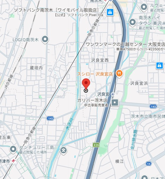 ステーションハイツ南茨木の地図