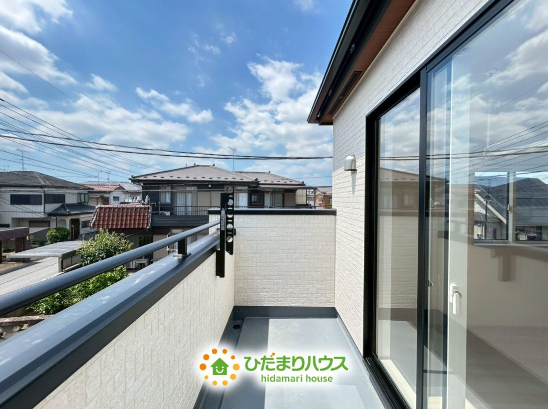 白岡市小久喜　新築一戸建て　のバルコニー|眺望を楽しみながら、心地よい時間を過ごせるバルコニーです！