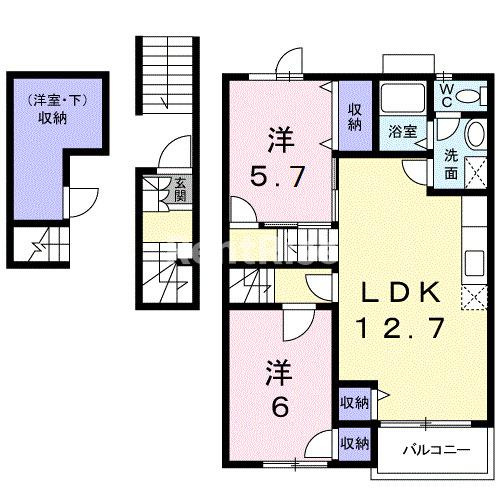 カーサ　リーヴァの間取り|間取図