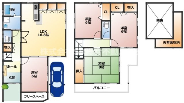 楠根3丁目中古戸建の間取り|全居室6帖以上のゆったりめ設計♪ファミリー様にオススメです！