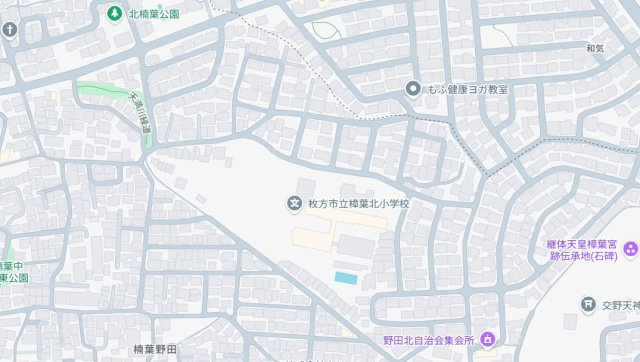 枚方市楠葉野田　第2期　売土地の地図