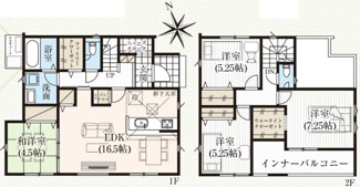 【間取り】 | 郡山市安積町長久保3丁目新築一戸建て4棟