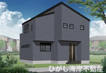 茅ケ崎市香川1丁目　新築戸建の外観パース|イメージパスですので実際のものと多少異なります