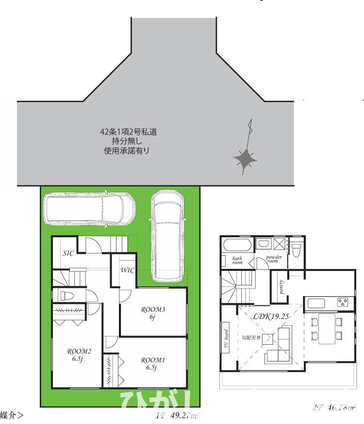 茅ケ崎市香川1丁目　新築戸建の間取り|南向き　３LDK
