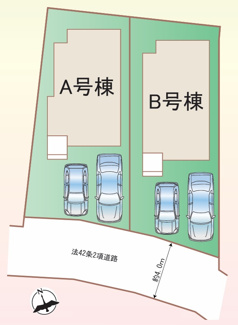 【区画図】 | 【仲介手数料無料！！】稲城市矢野口　新築戸建て（全2棟）B号棟　5250万円