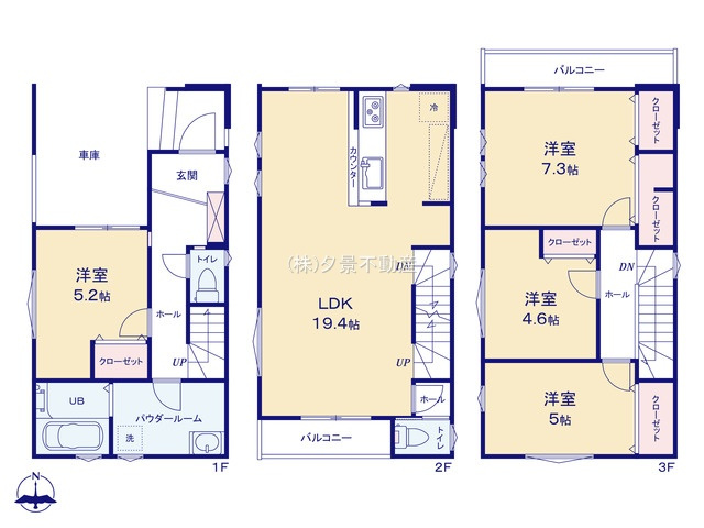 《仲介手数料無料》南区辻１丁目7-16新築一戸建てFiT-Aの間取り