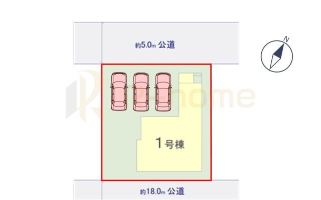 守谷市みずき野5期　新築戸建て　1号棟の区画図|大きなお買い物だからこそ、メリット・デメリットを伝えさせて頂きます。
R-homeにお任せください♪