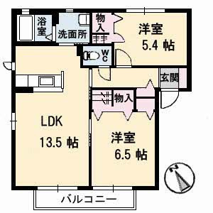 ラ・パルテール福田　伍番館 の間取り