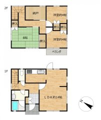 【間取り】 | 岩国市室の木町5丁目戸建