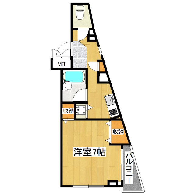 ダブルキュービックの間取り|角部屋☆２面採光で日当たり良好！
