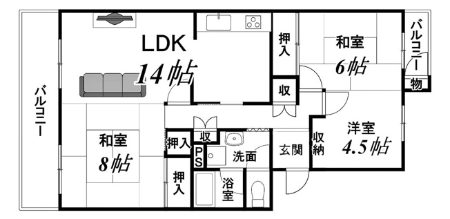 【間取り】 | 境谷西第2住宅団地 26棟