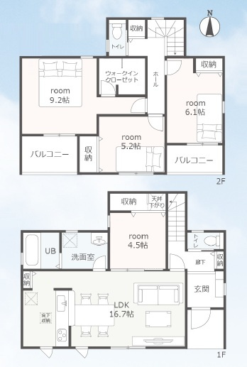 【間取り】 | 富士市大淵　新築戸建て　2号棟