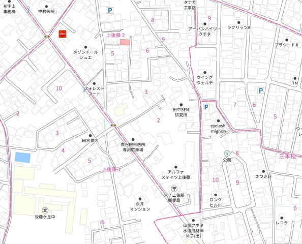 米子市上後藤2丁目の地図