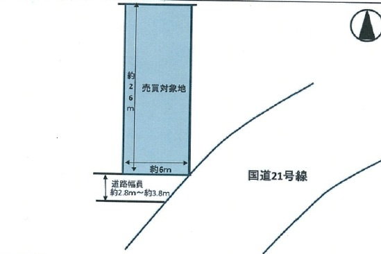 各務原市那加大東町の前面道路含む現地写真