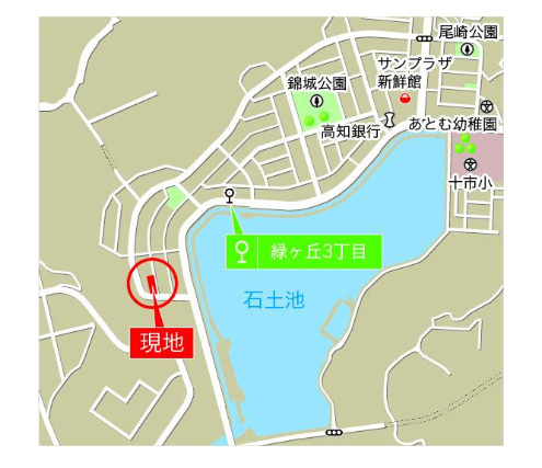 「フリースペース完備」南国市緑ヶ丘2期2号棟　新築一戸建ての地図|スーパーや小学校などが町内にある緑が丘。団地としても人気のエリアです。
