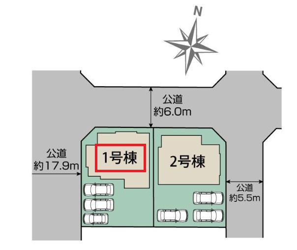 ブルーミングガーデン壬生町幸町3丁目の区画図|【全2棟】各号棟の詳細については、お気軽にお問い合わせください♪