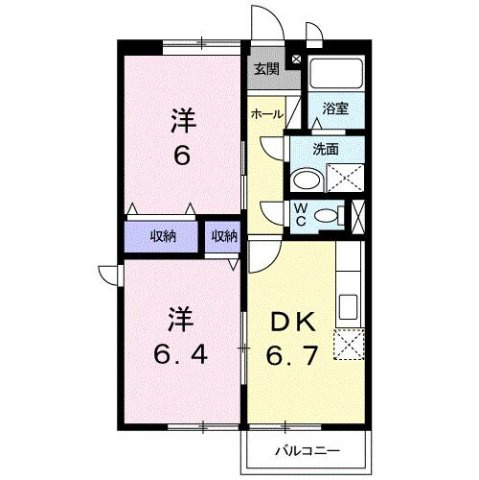 シャトーレインボーＢの間取り