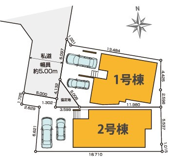 新座市野寺5丁目　新築一戸建　西武池袋線　ひばりヶ丘の区画図