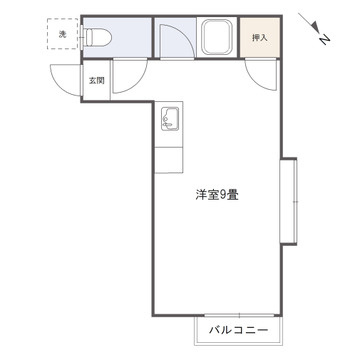 LIBERTYの間取り|各部屋洋室9帖のワンルームの間取り※号室によって間取りに若干の変更がございます。