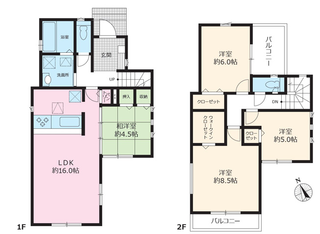 【間取り】 | 厚木市妻田西1丁目　新築分譲住宅　全3棟