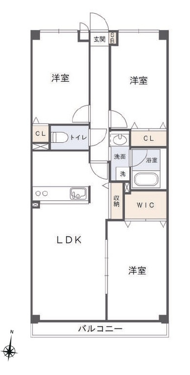 ライオンズマンション西所沢の間取り|日当たり・眺望良好な4階部分のお部屋です。