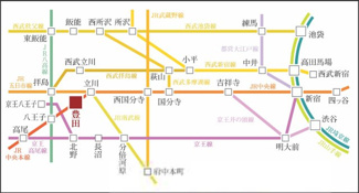 【地図】 | 【仲介手数料無料！！】日野市東豊田2丁目　新築戸建て（全3棟）1号棟　6299万円