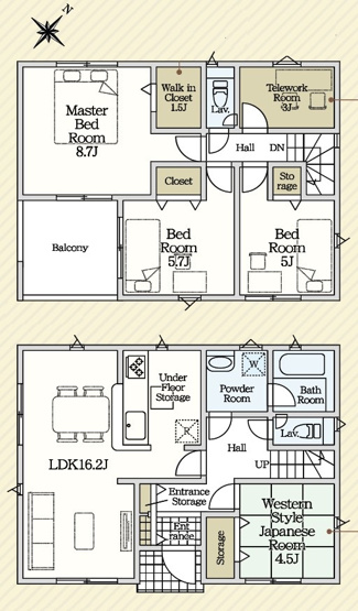【間取り】 | 島田市稲荷第6　新築戸建　全1棟 | 使い勝手の良い４LDK♪フラットな生活が可能な一階居室のある間取です！
