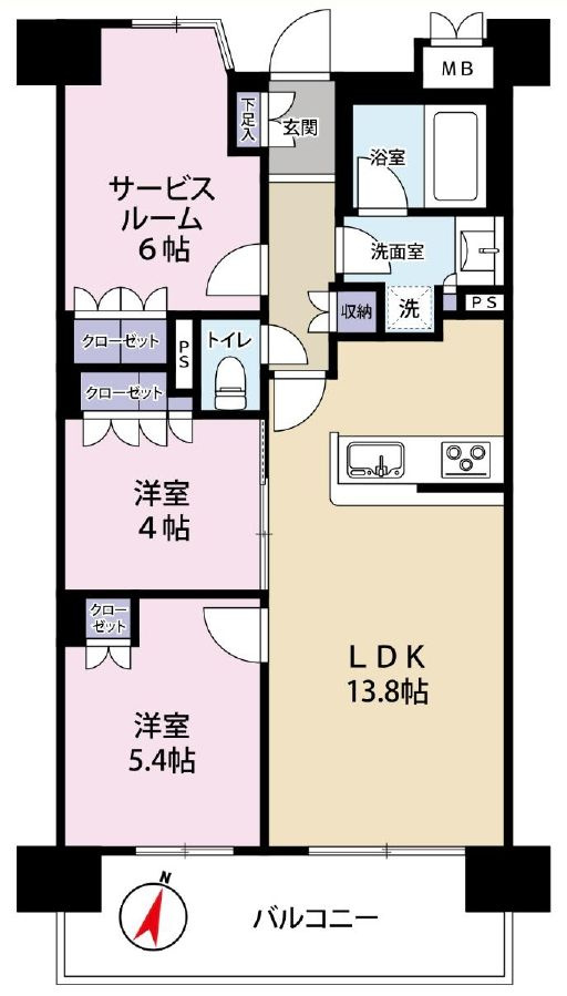 ドムール新小岩プレミアムレジデンスの間取り|6階部分・南向き・南西角部屋住戸につきまして日当たり・通風・眺望良好