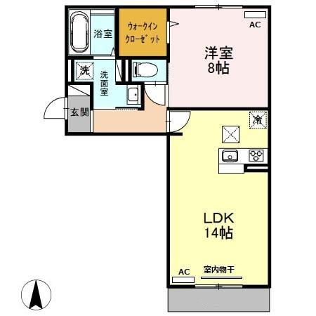 サニーフラット西市　A棟の間取り