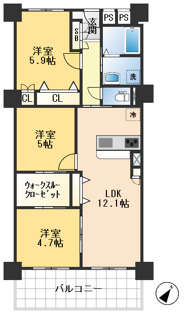 プラザ千里山の間取り