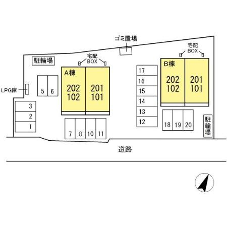 グランソレイユ　A棟の区画図