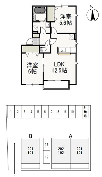 ピア京山　A の間取り
