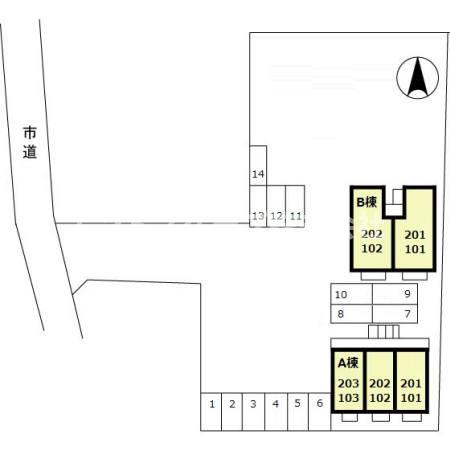 アムール　Ｂの区画図|高崎、前橋のお部屋探しはエンドスケープまで！お客様の理想お聞かせ下さい♪