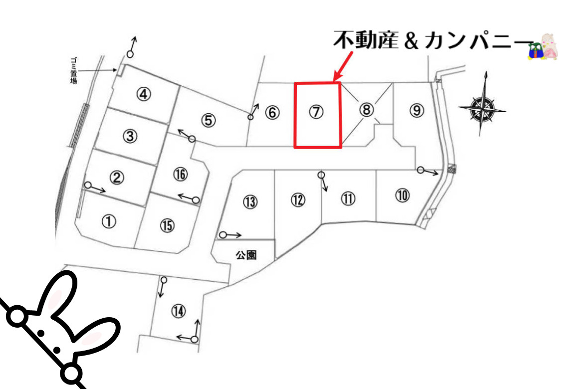 桜ケ丘の分譲のおトチ7号地　松山市桜ヶ丘売土地の土地図