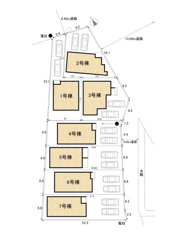 高浜市神明町2期　新築戸建＜4号棟＞の区画図|駐車並列2台可能