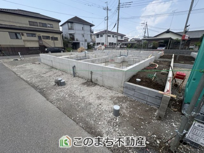 【外観】 | CRADLE GARDEN栃木市箱森町　第6　2号棟　 | 建築中現地写真（同社施工完成物件・モデルハウスがご見学いただけます）