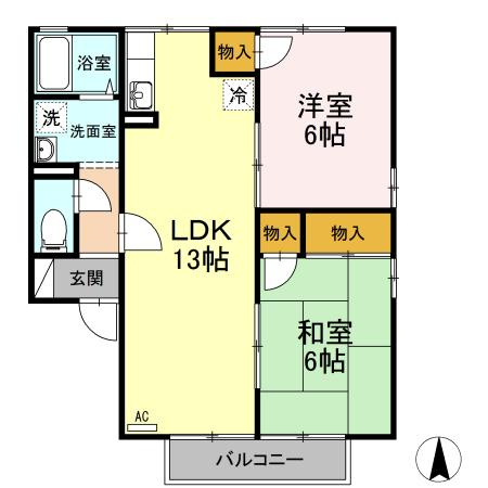 リッツハウス新堀　B棟の間取り