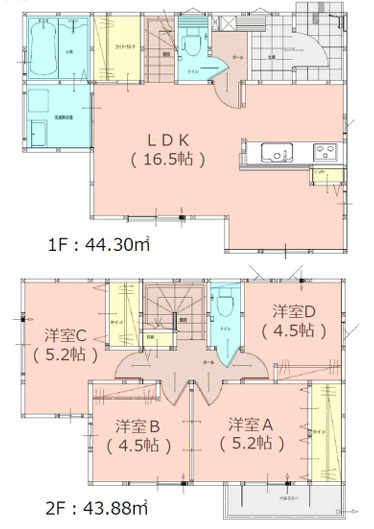 西区野方2丁目4期　2号棟の間取り