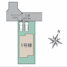 糟屋郡宇美町若草2丁目　1号棟の区画図
