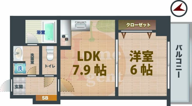 【間取り】 | KDXレジデンス阿佐ヶ谷 | 1LDKのお部屋です。
