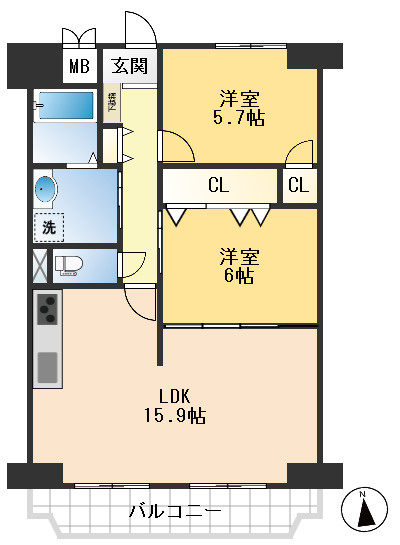 神崎川日光ハイツの間取り