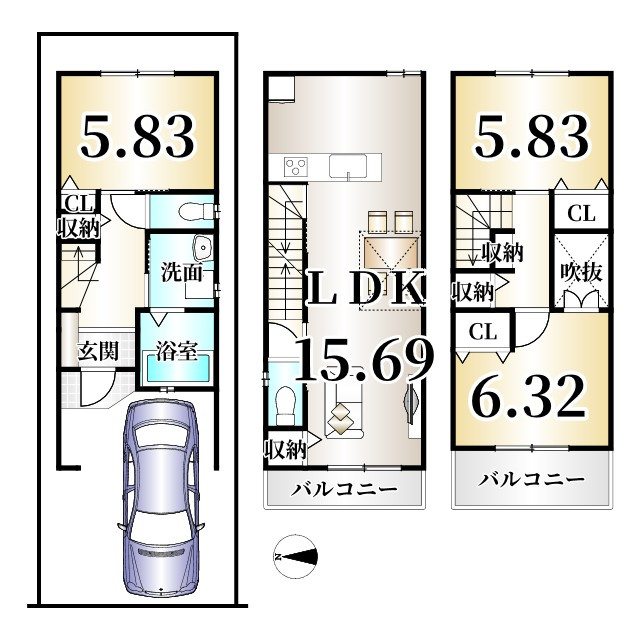 住吉町　建築条件無土地の参考プラン