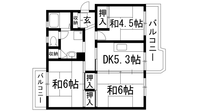 【間取り】 | 中山五月台3号棟