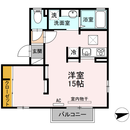 久留米市津福本町のアパートの間取り