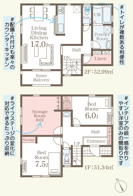 読谷村瀬名波（全2棟）の間取り|2号棟　3980万円