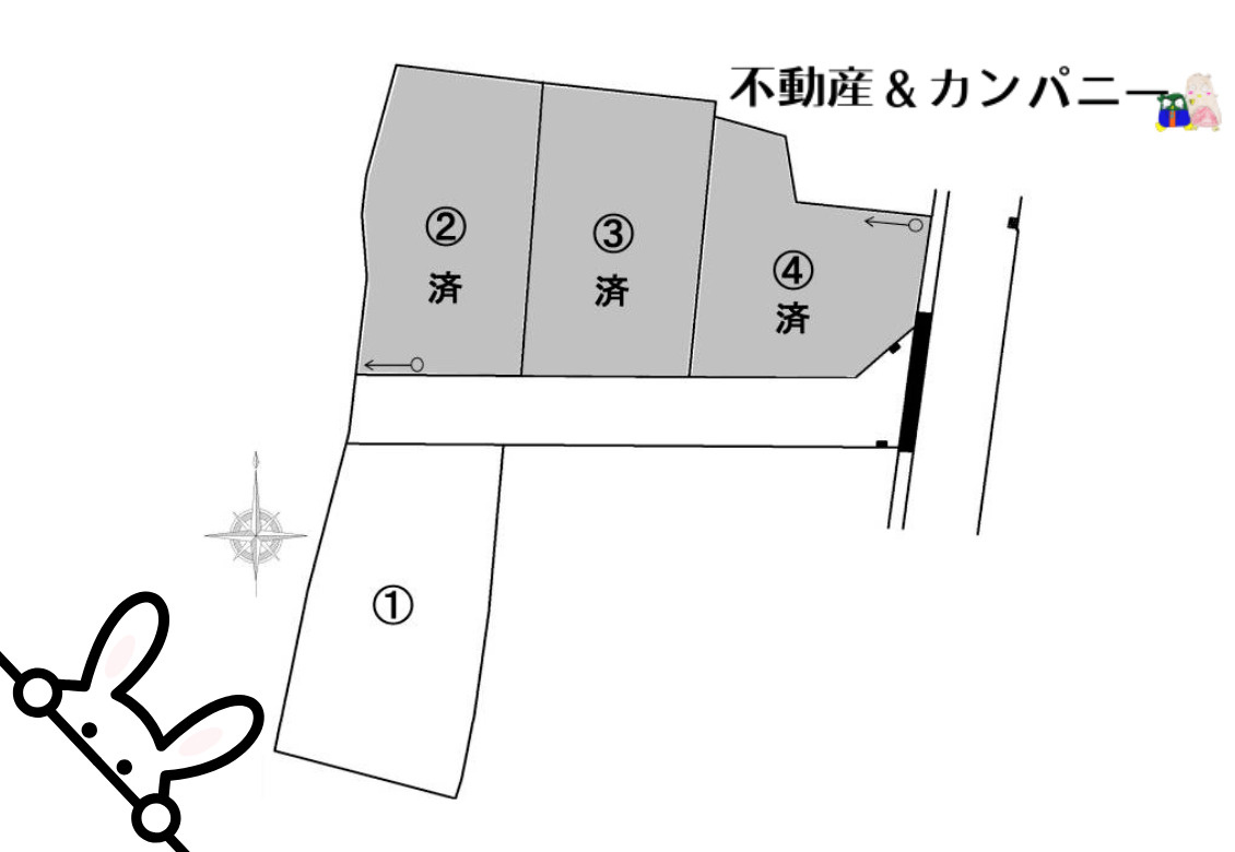 北久米町のおトチ1号地　松山市北久米町売土地の土地図