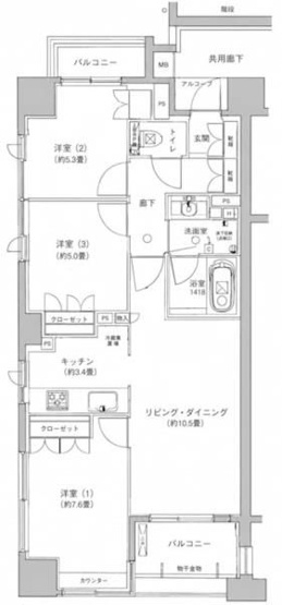 【間取り】 | パークハウス新中野ディーセント