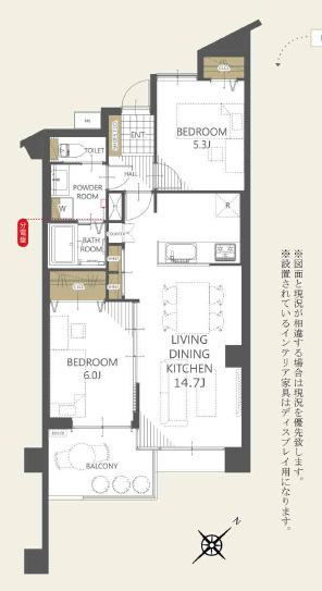 クレール川口の間取り|南東向き陽当たり良好3LDK・LDK14.7帖&全居室5帖以上！収納も充実で、どこにいてもゆったりくつろげる永住邸です！バルコニーは6.26平米で、お洗濯物が良く乾きそうですね！